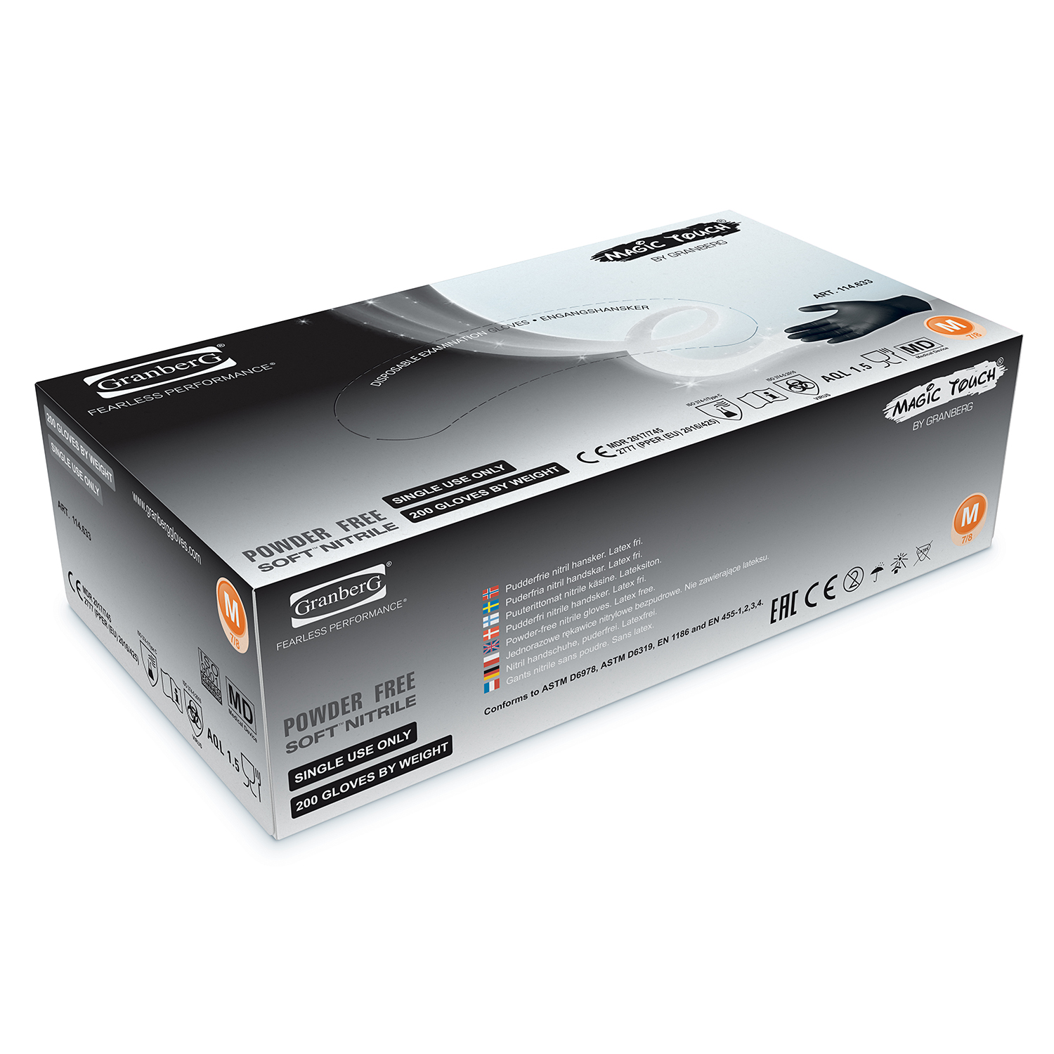 Nitrilhandskar puderfri extra tunna magic
Touch svart extra large