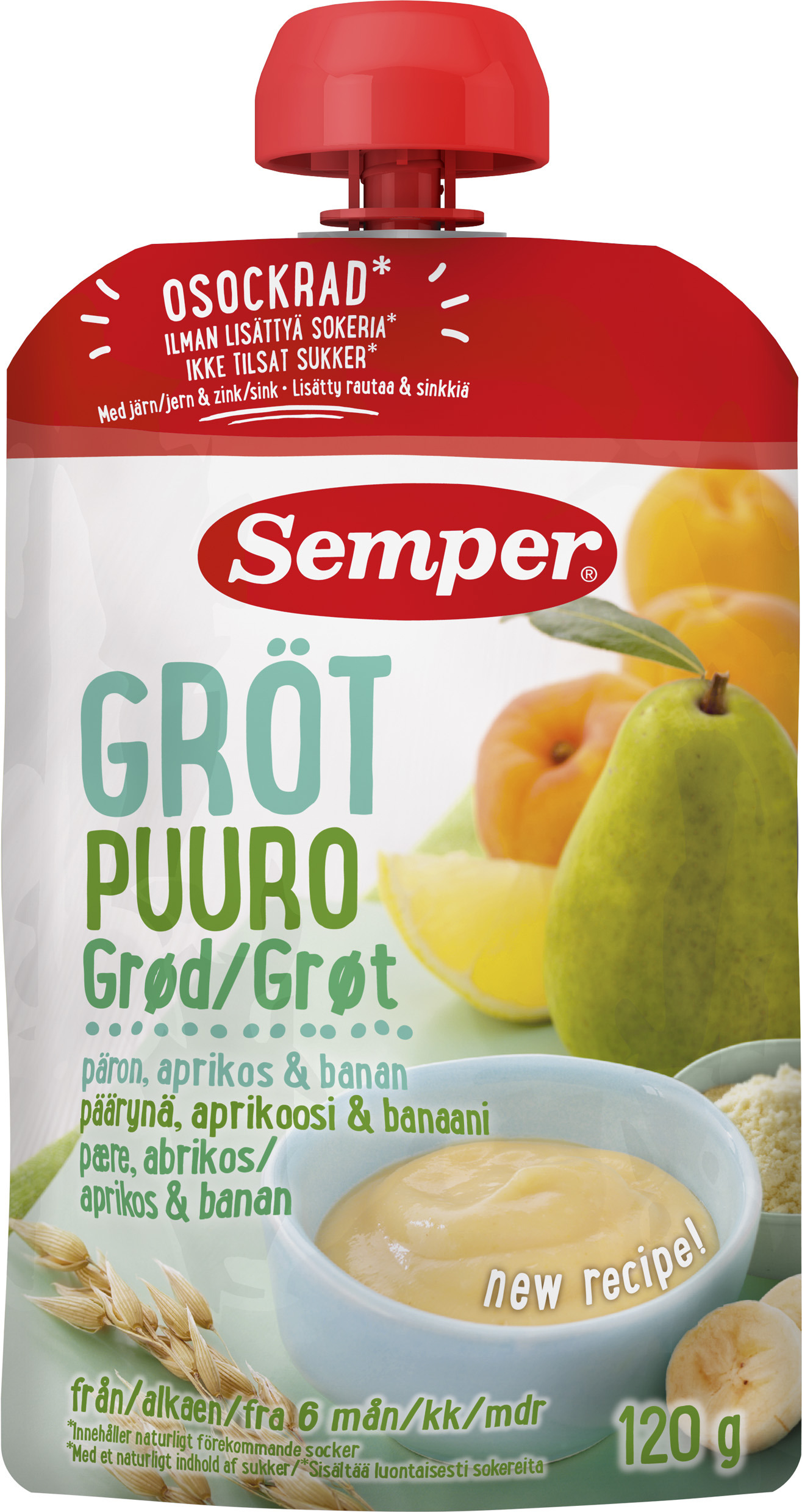 Gröt Päron & Aprikos 6 Mån