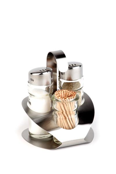 Kryddställ 3 Delar Glas/Rostfri