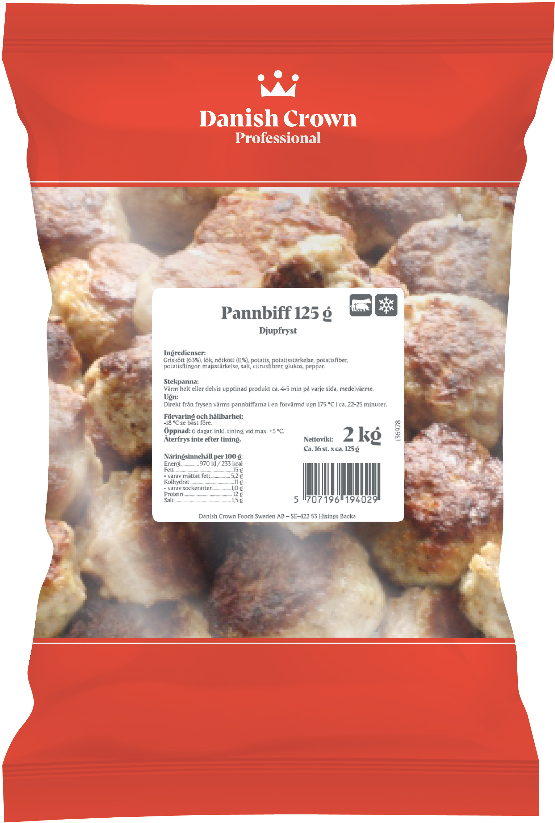 Pannbiff 125g.