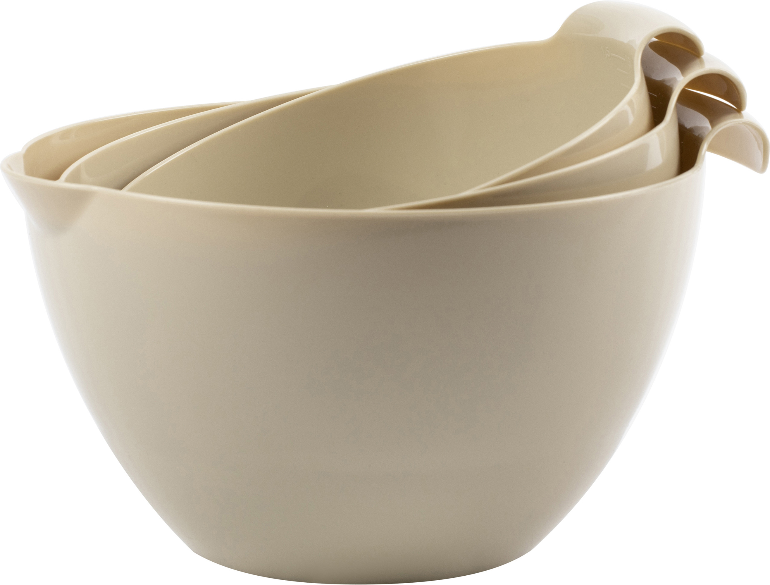 Vispskålar BIO-plast beige 3-pack 1,5, 2 och 3 L