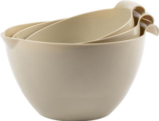 Vispskålar BIO-plast beige 3-pack 1,5, 2 och 3 L