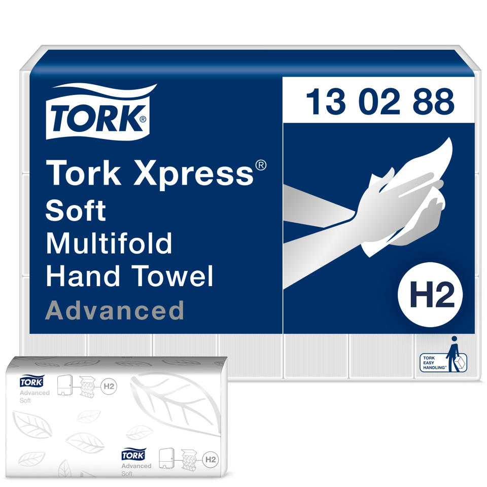 Handduk H2 Multiold Advanced 2-lag 32x21cm vit