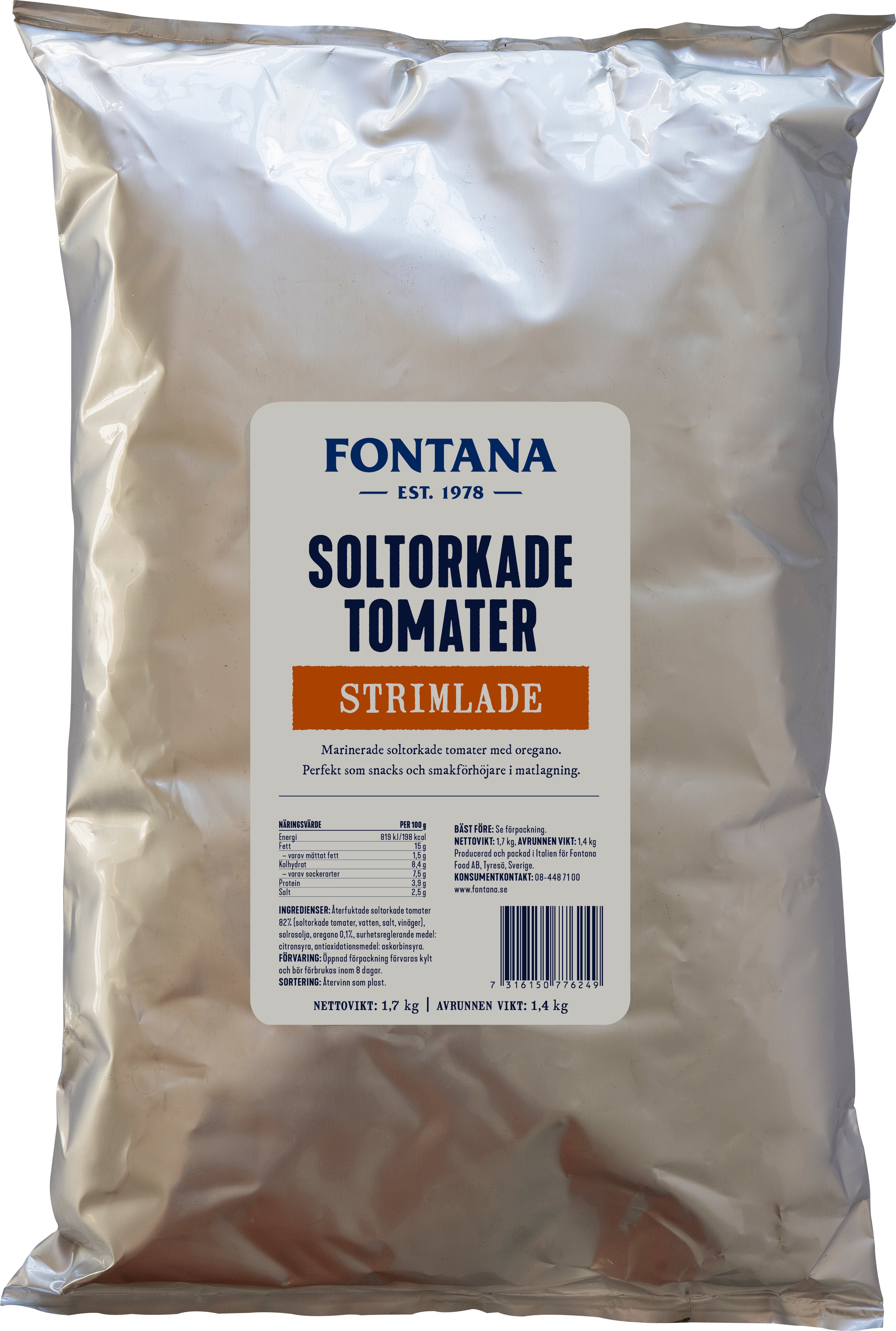 Soltorkade Tomater Strimlade i Påse