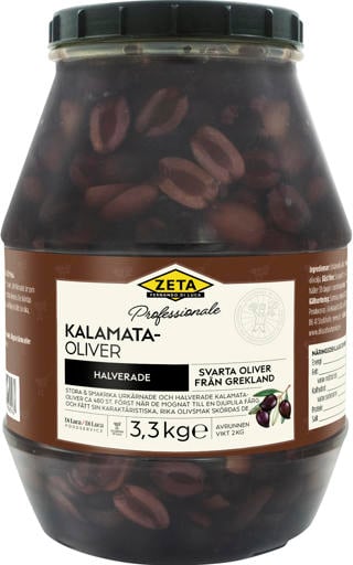 Kalamataoliver utan Kärna Halverade