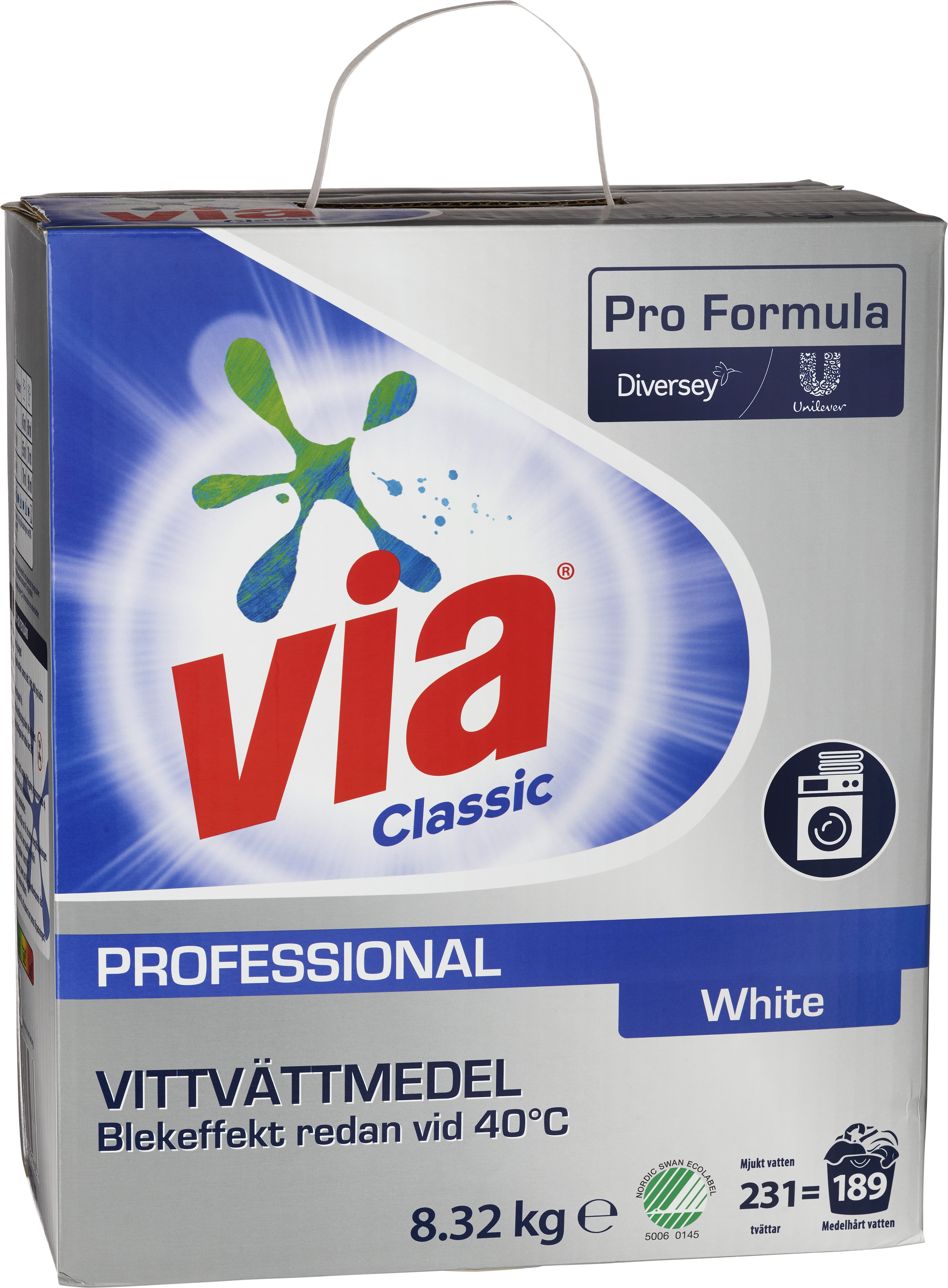 Tvättmedel pulver vit 8,32kg