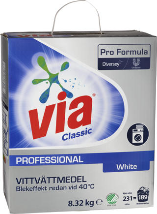 Tvättmedel pulver vit 8,32kg