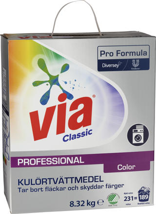 Tvättmedel pulver kulör professional 8,32kg