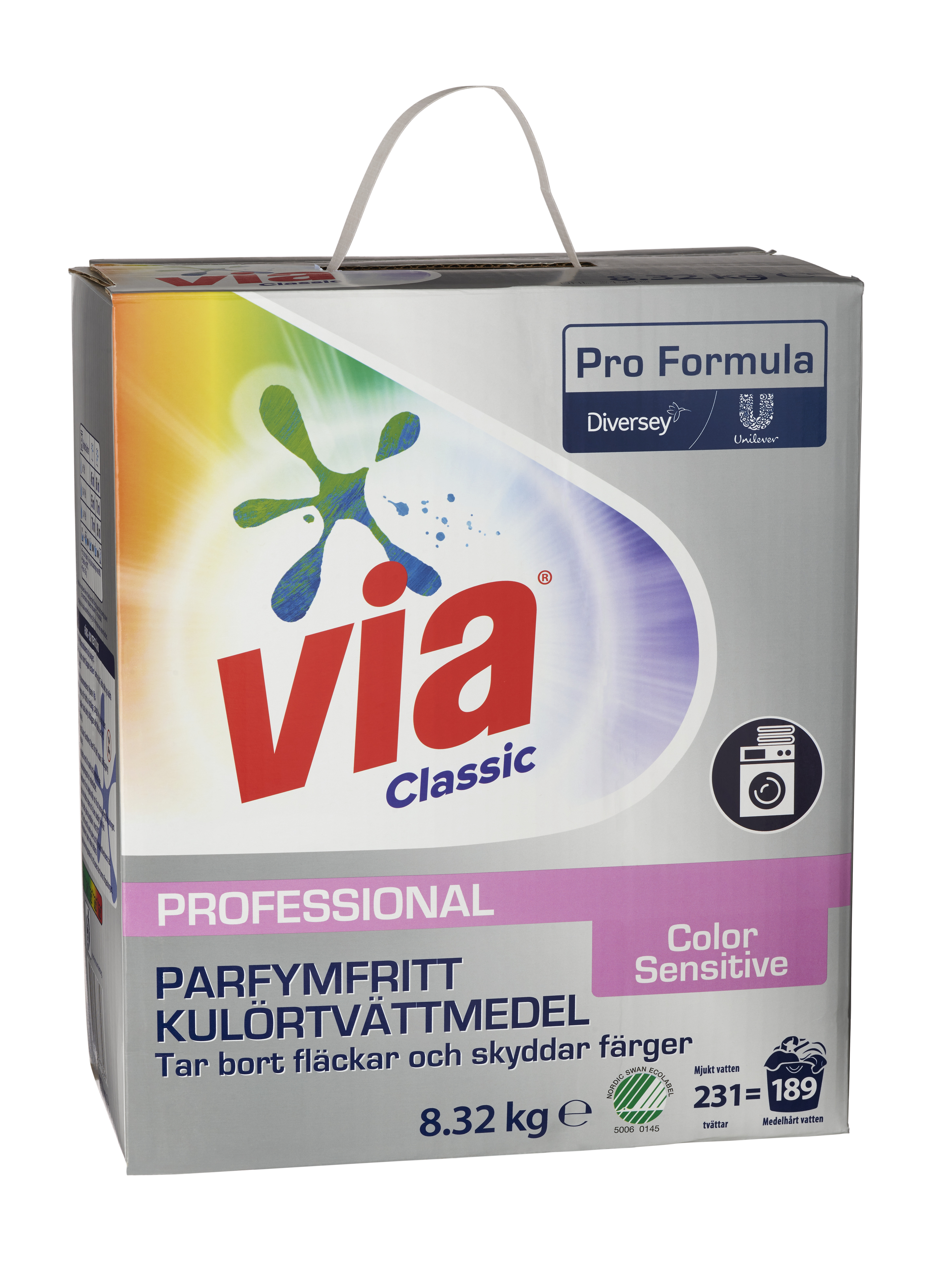 Tvättmed pulver kulör sensitive plus 8,32 kg