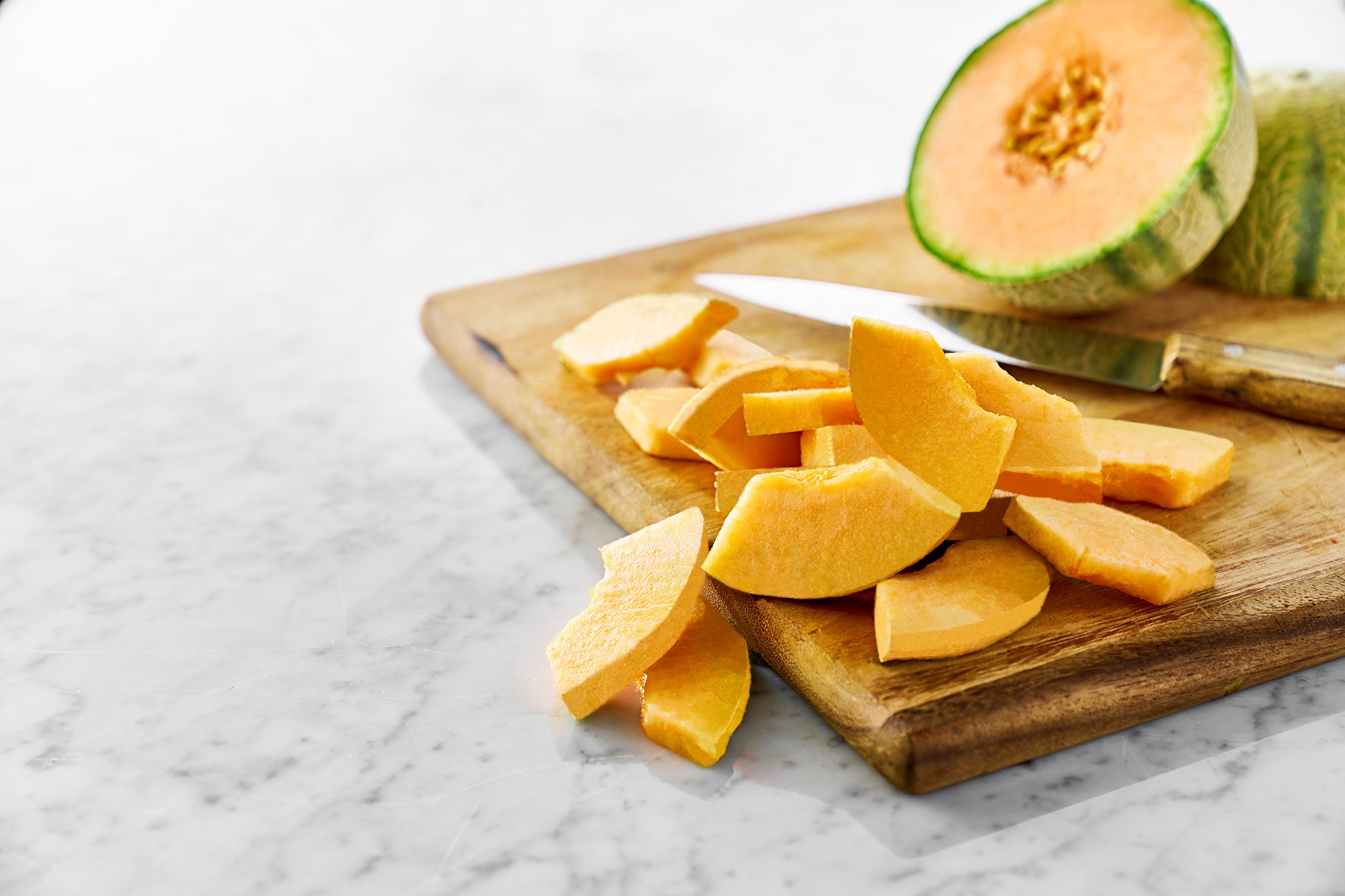 Cantaloupemelon Skalad Kvartad