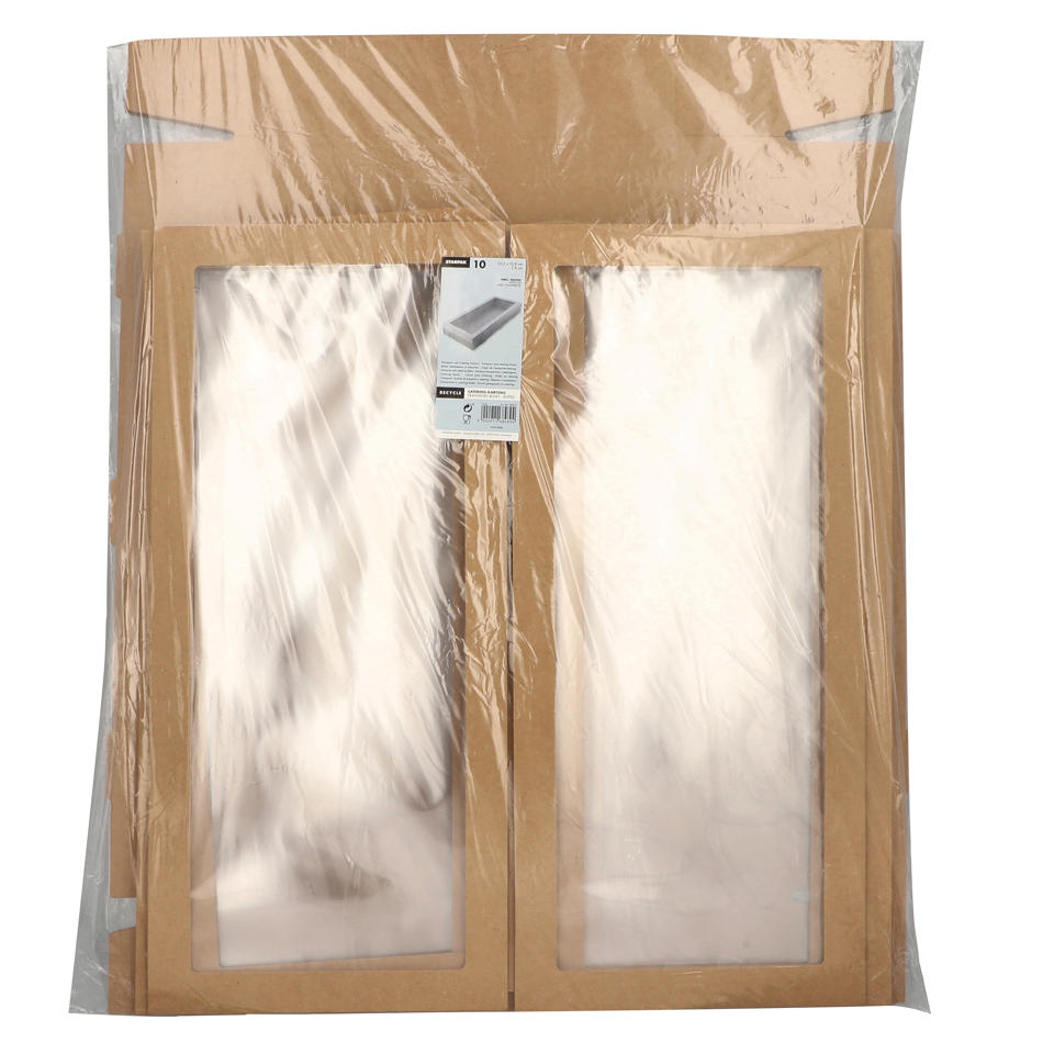 Cateringbox 8x25,2x55,8 med fönster av PET brun