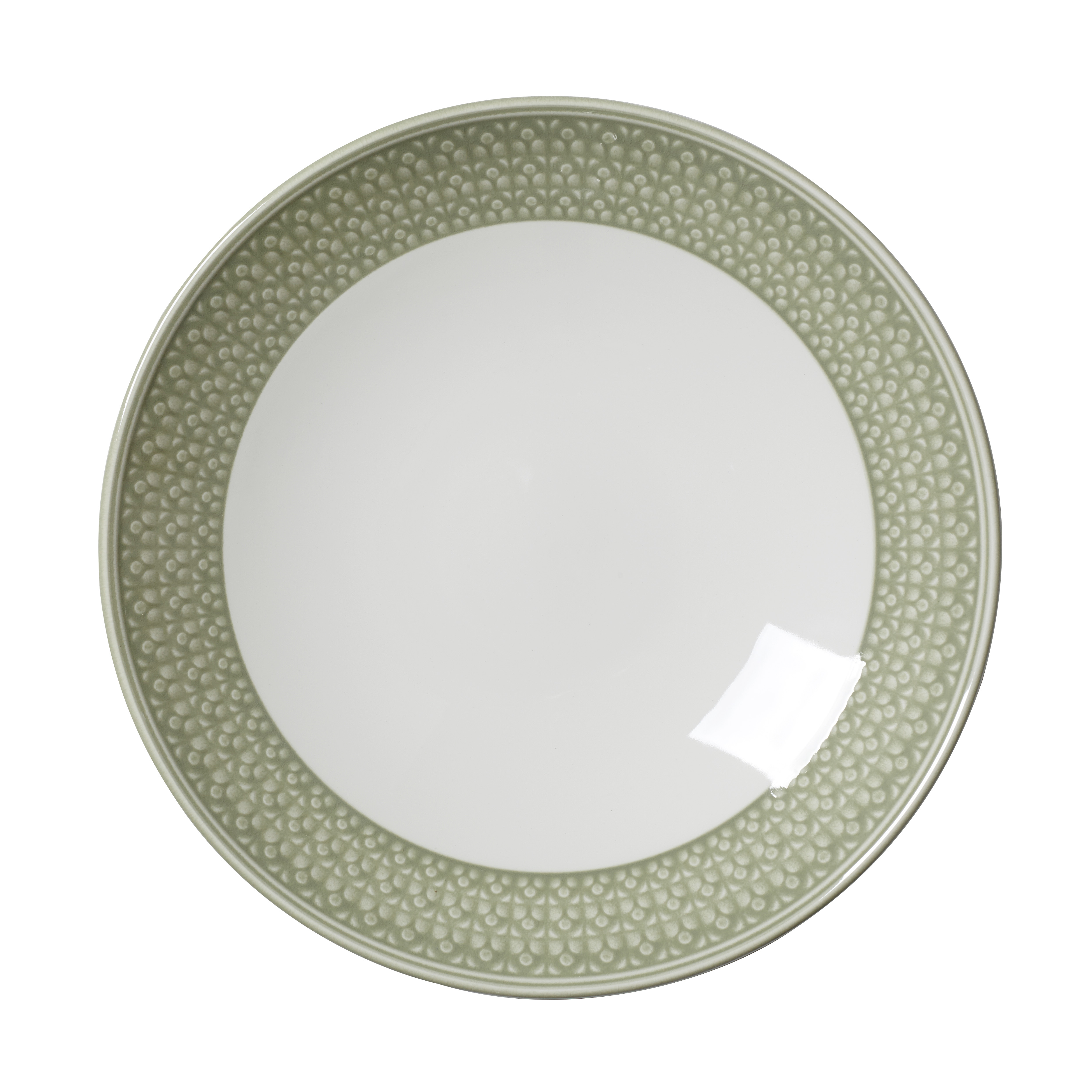 Bead Sage Tallrik Djup Vit/Grön Ø25,5cm