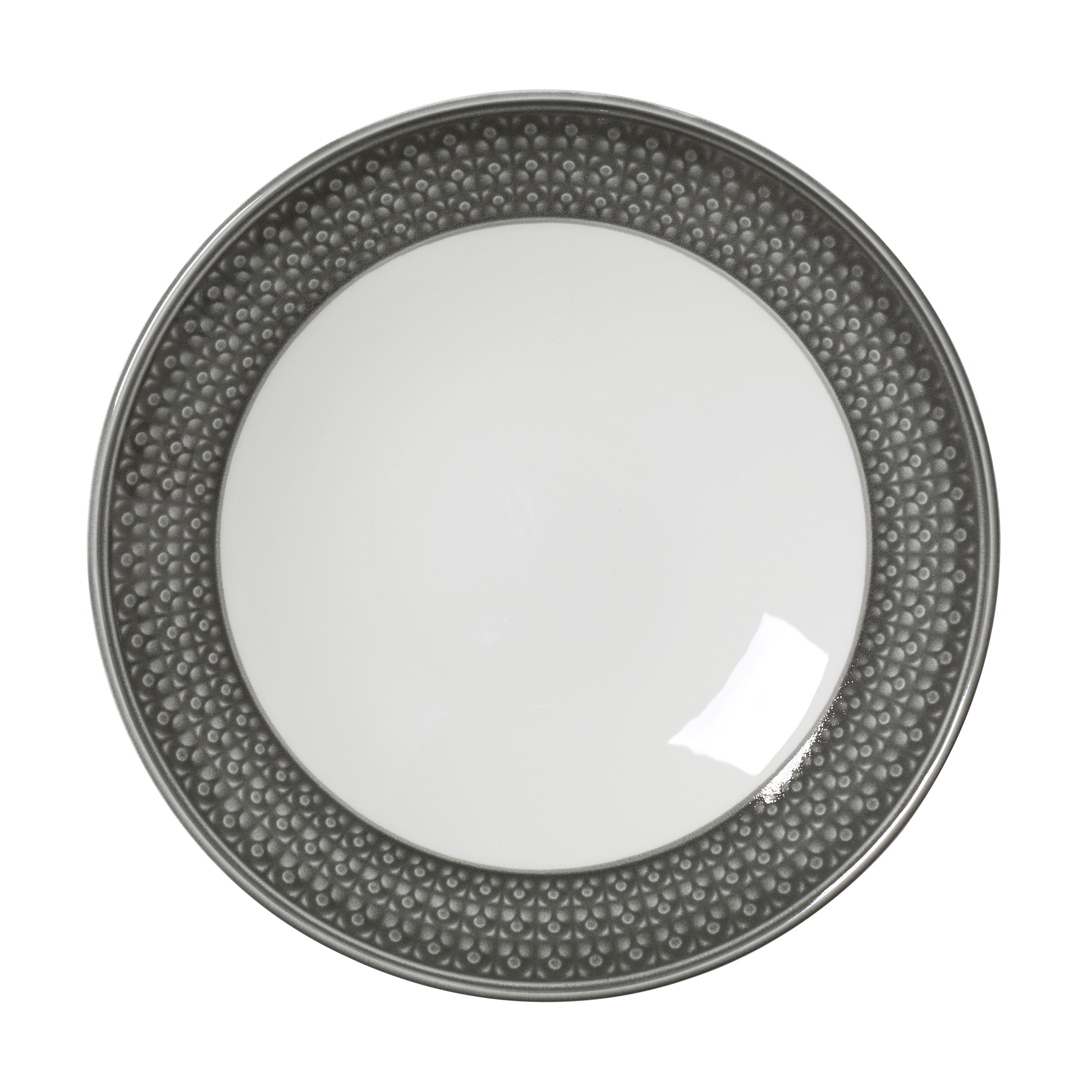 Bead Truffle Tallrik Djup Vit/Grå Ø25,5cm