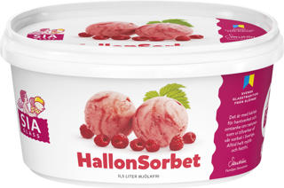 Hallonsorbet