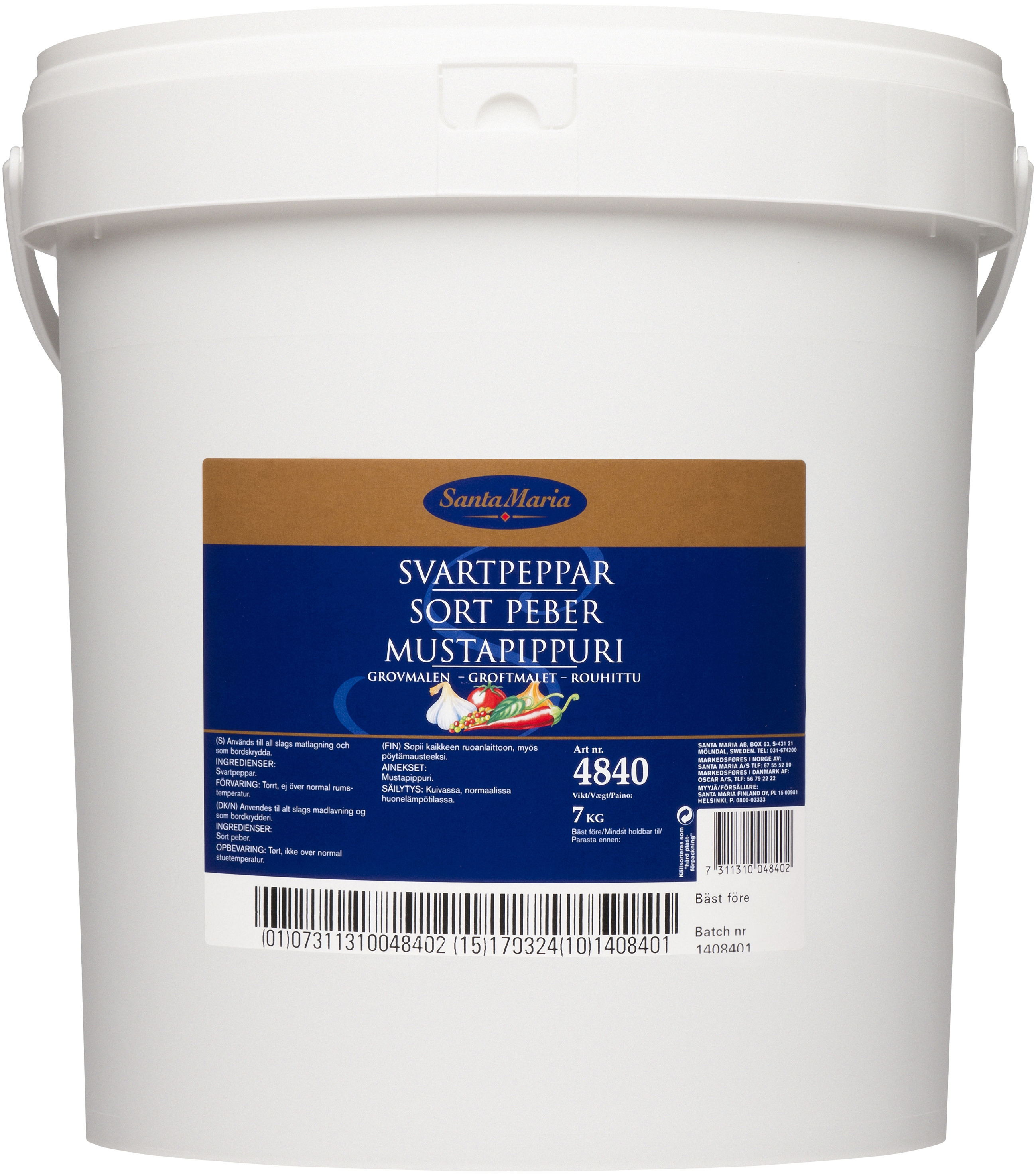 Svartpeppar grovmalen