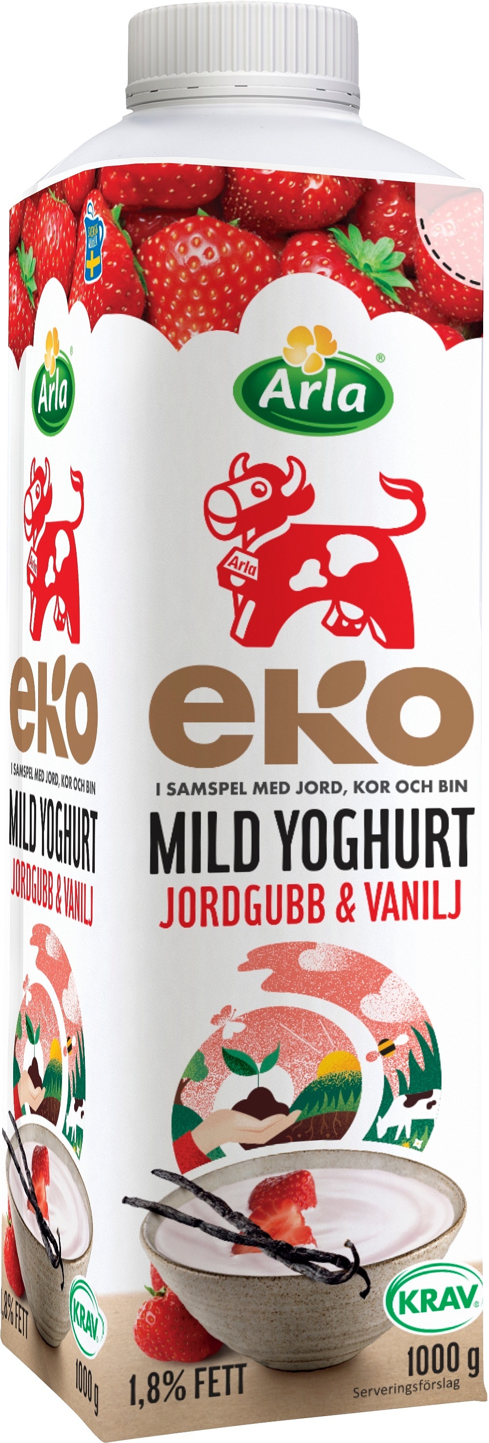 Yoghurt Jordgubb & Vanilj 1,8% KRAV