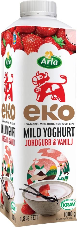 Yoghurt Jordgubb & Vanilj 1,8% KRAV