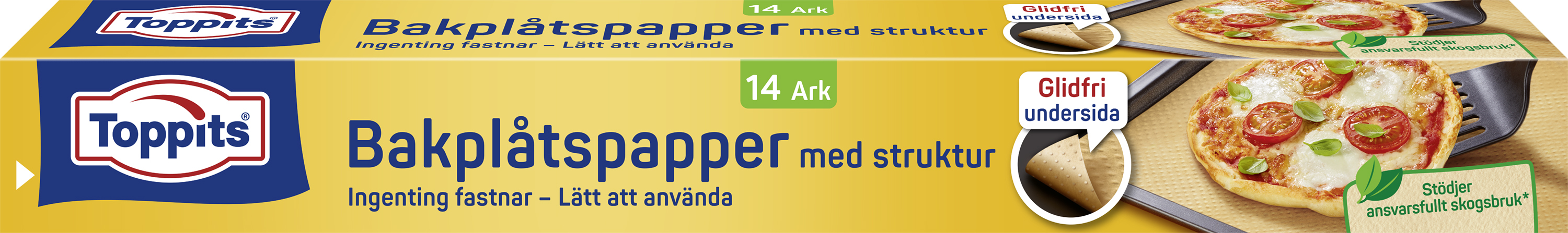 Bakplåtspapper med struktur Glidfri 42x38cm 
14 ark.