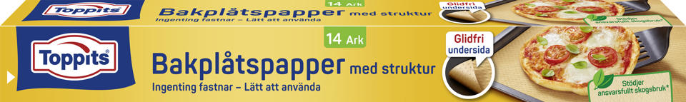 Bakplåtspapper med struktur glidfri 42x38cm
14 ark