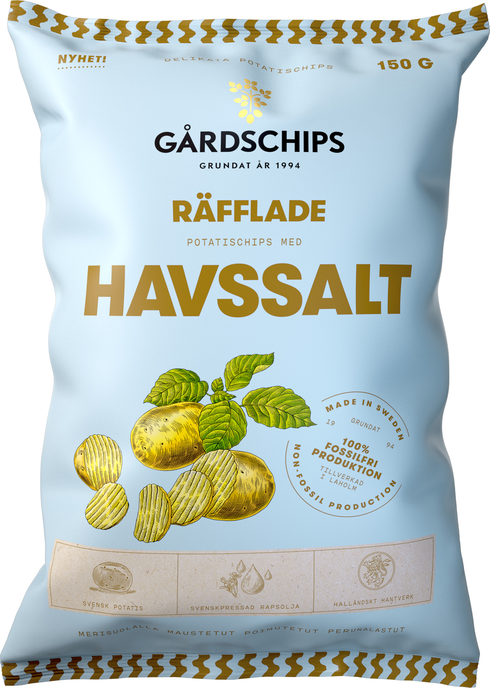Räfflade Chips Med Havssalt