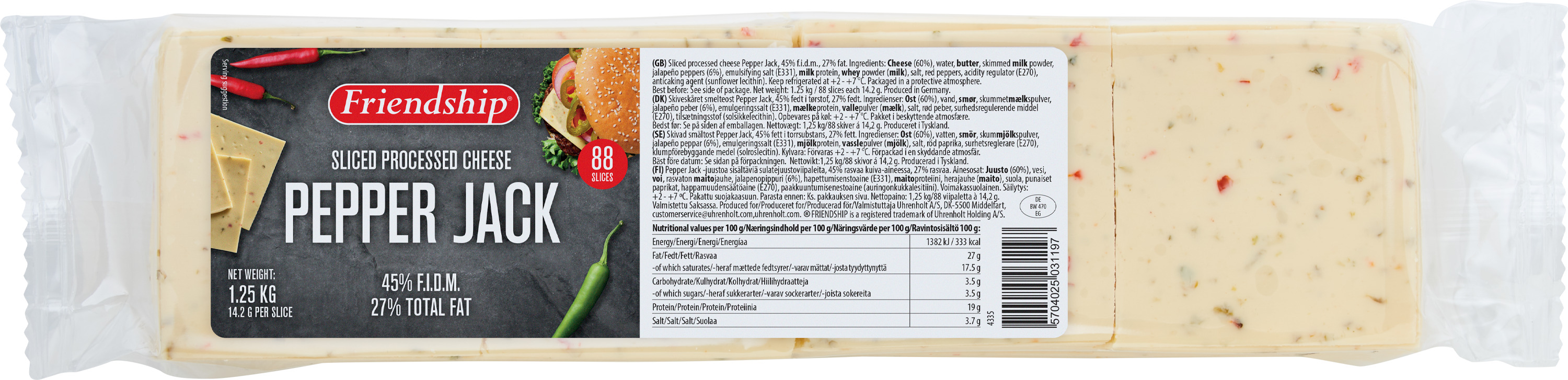 Hamburgerost Pepper Jack 27%