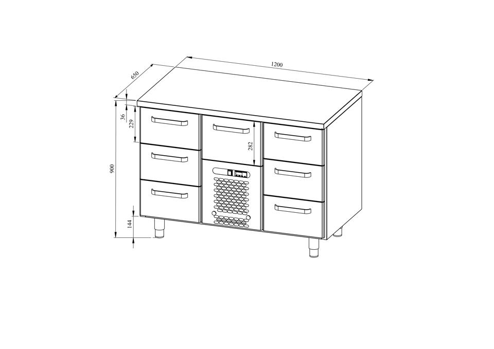 VLE-1207 Livsmedelskylbänk