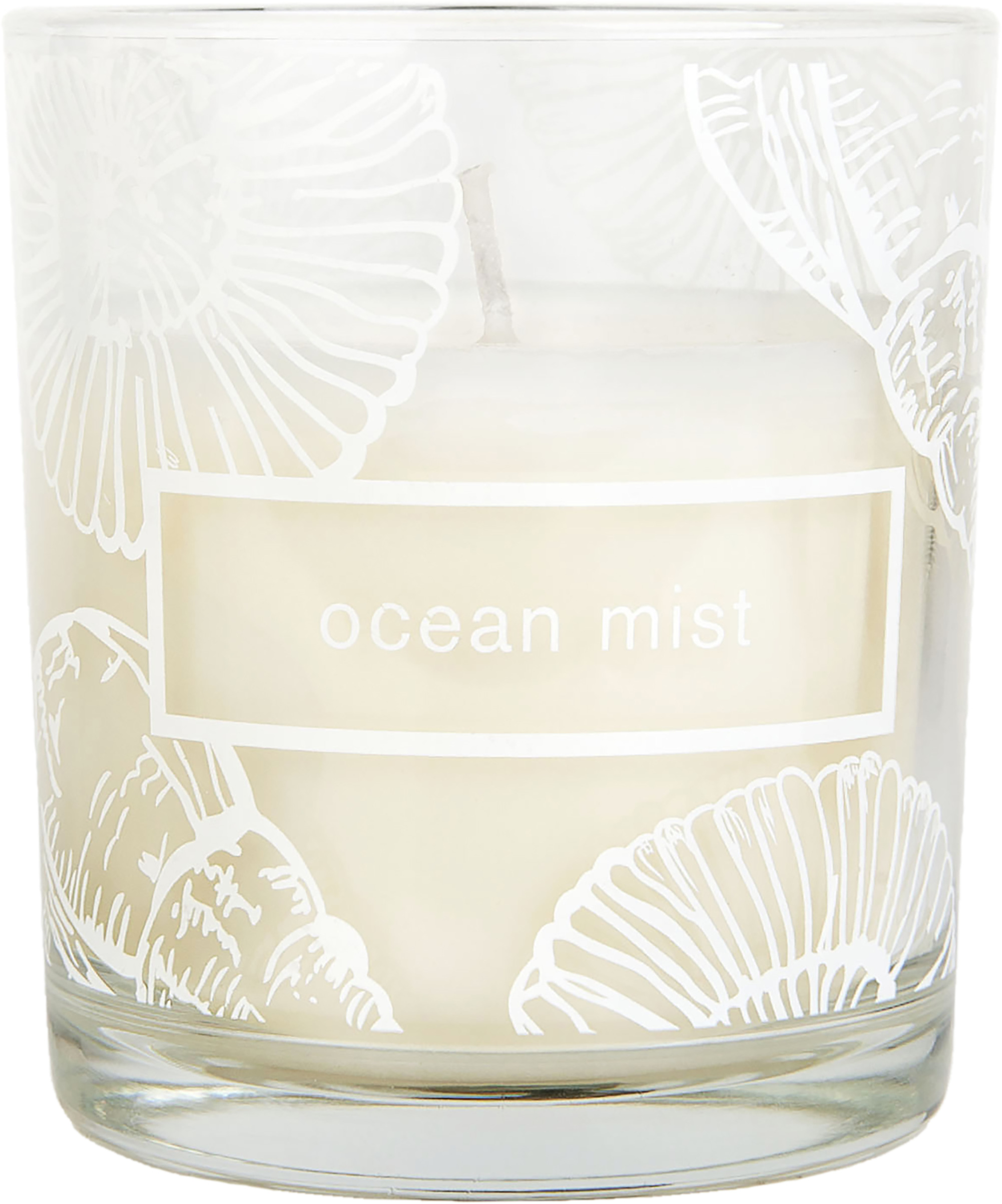 Ljuslykta glas doft Ocean mist 
85x73mm brinntid 30 tim