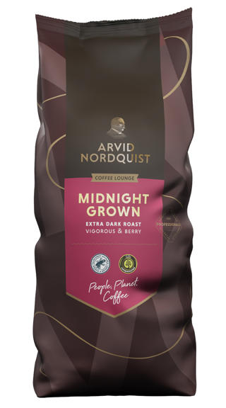 Kaffebönor Midnight Grown Extra Mörkrost RA