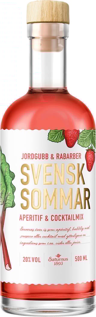 Svensk Sommar Jordgubb Rabarber
