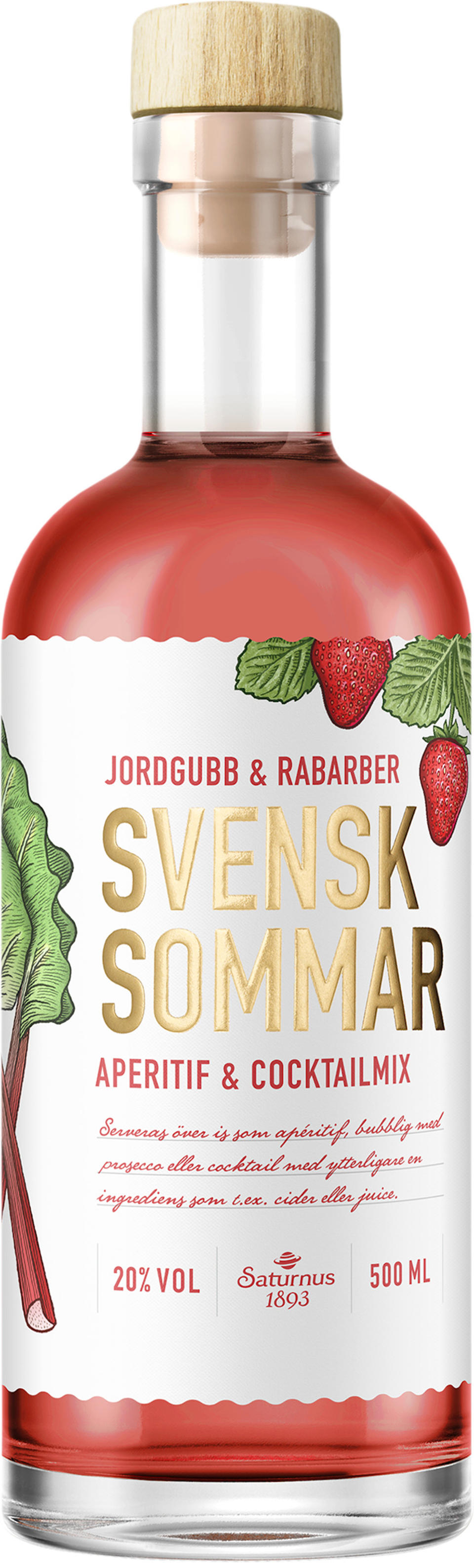 Svensk Sommar Jordgubb Rabarber