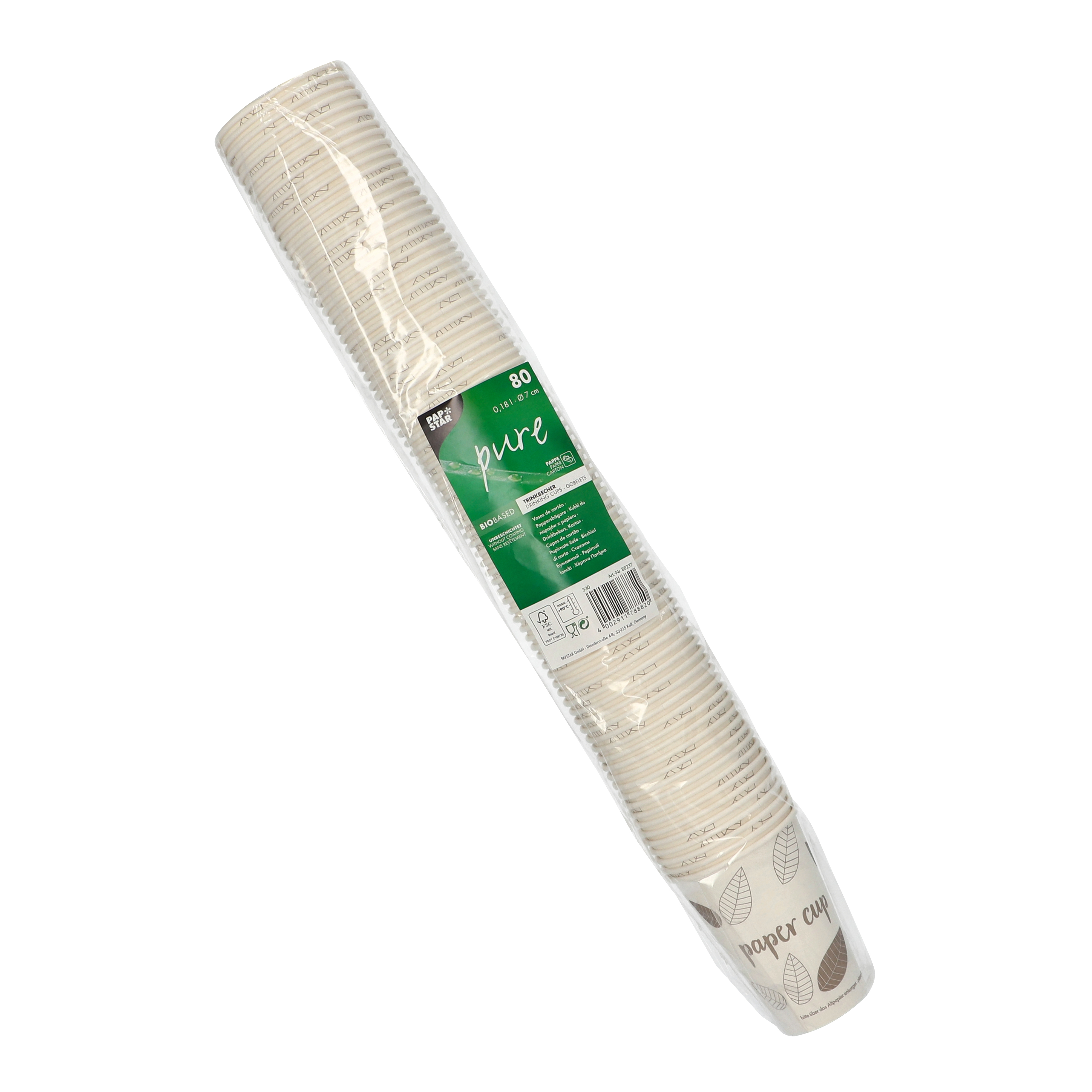 Bägare papper 18cl pure