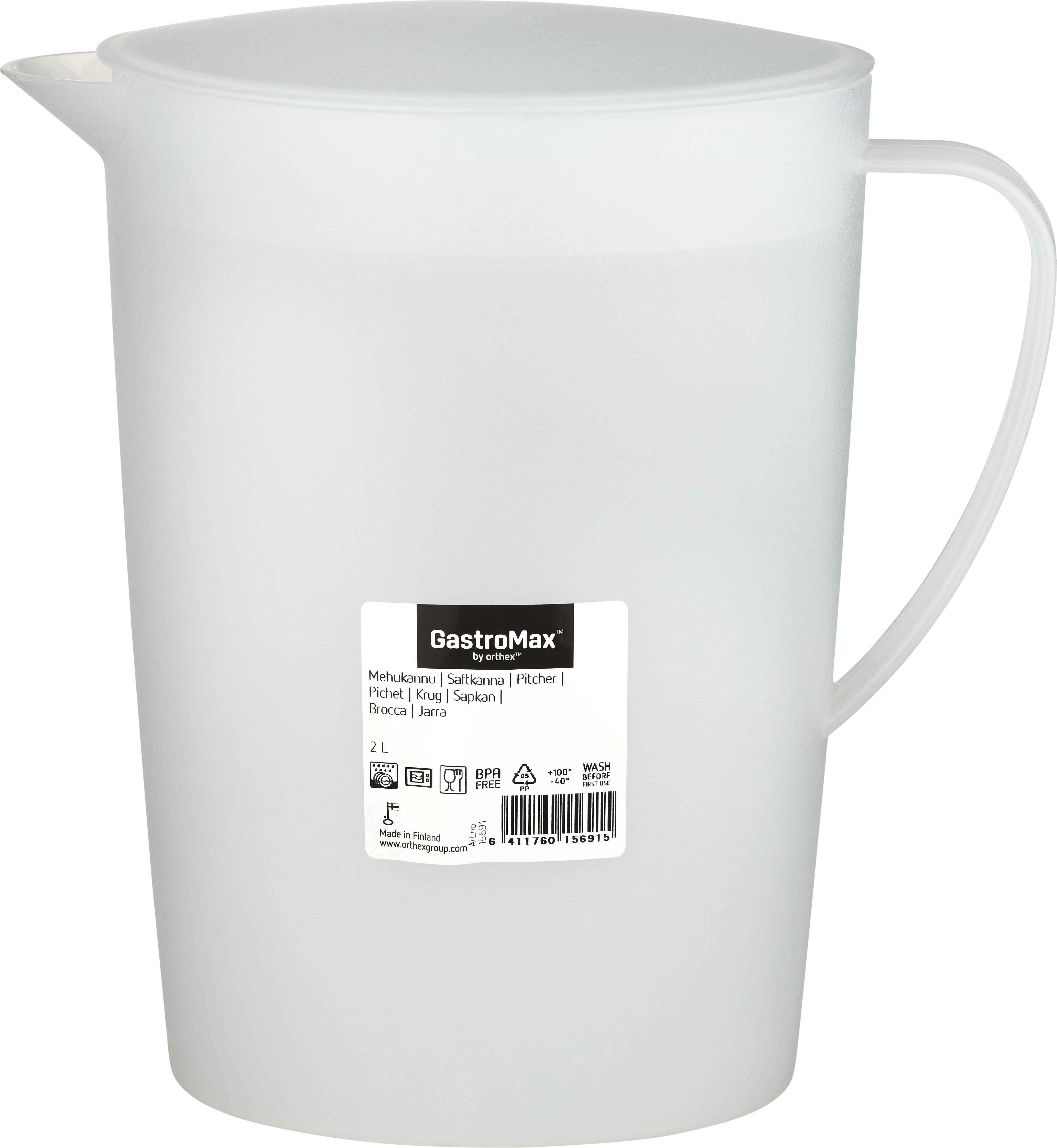 Tillbringare med lock plast 2L