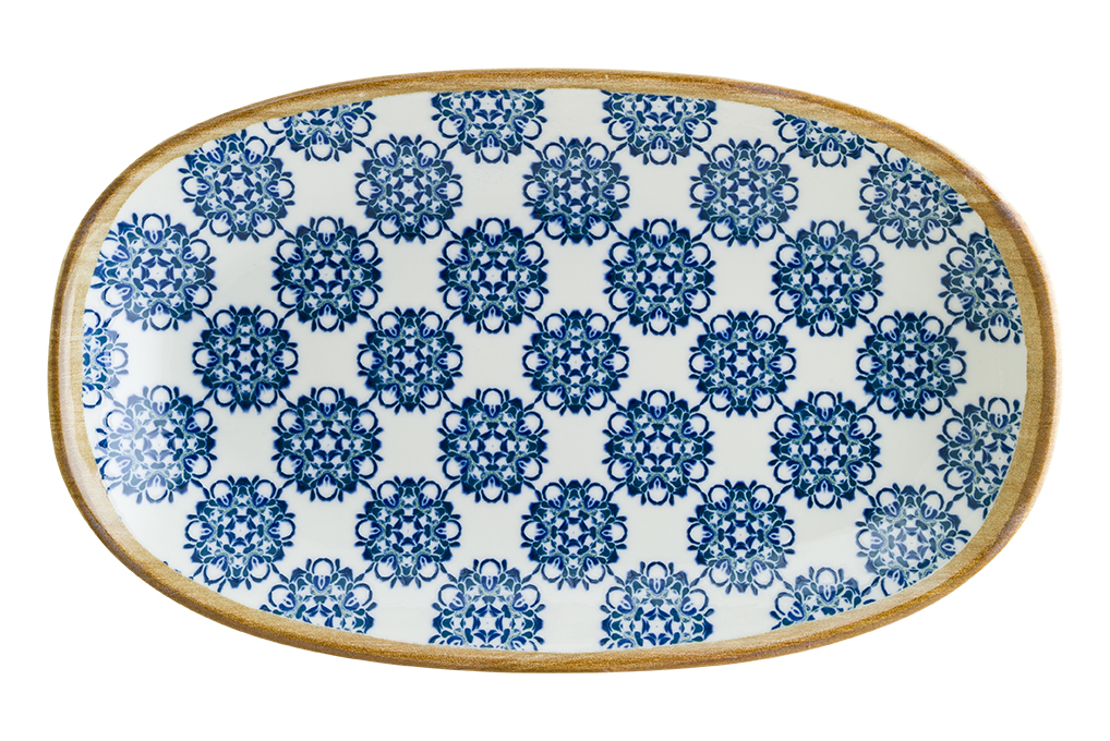 Calif Lotus Tallrik Oval Blå 290x170 mm