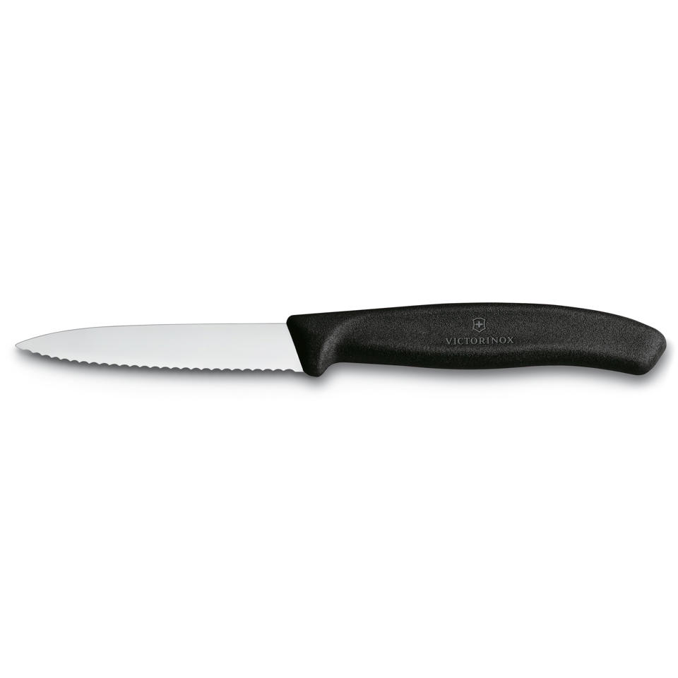 Skalkniv Tandad Polypropylen Svart 8cm