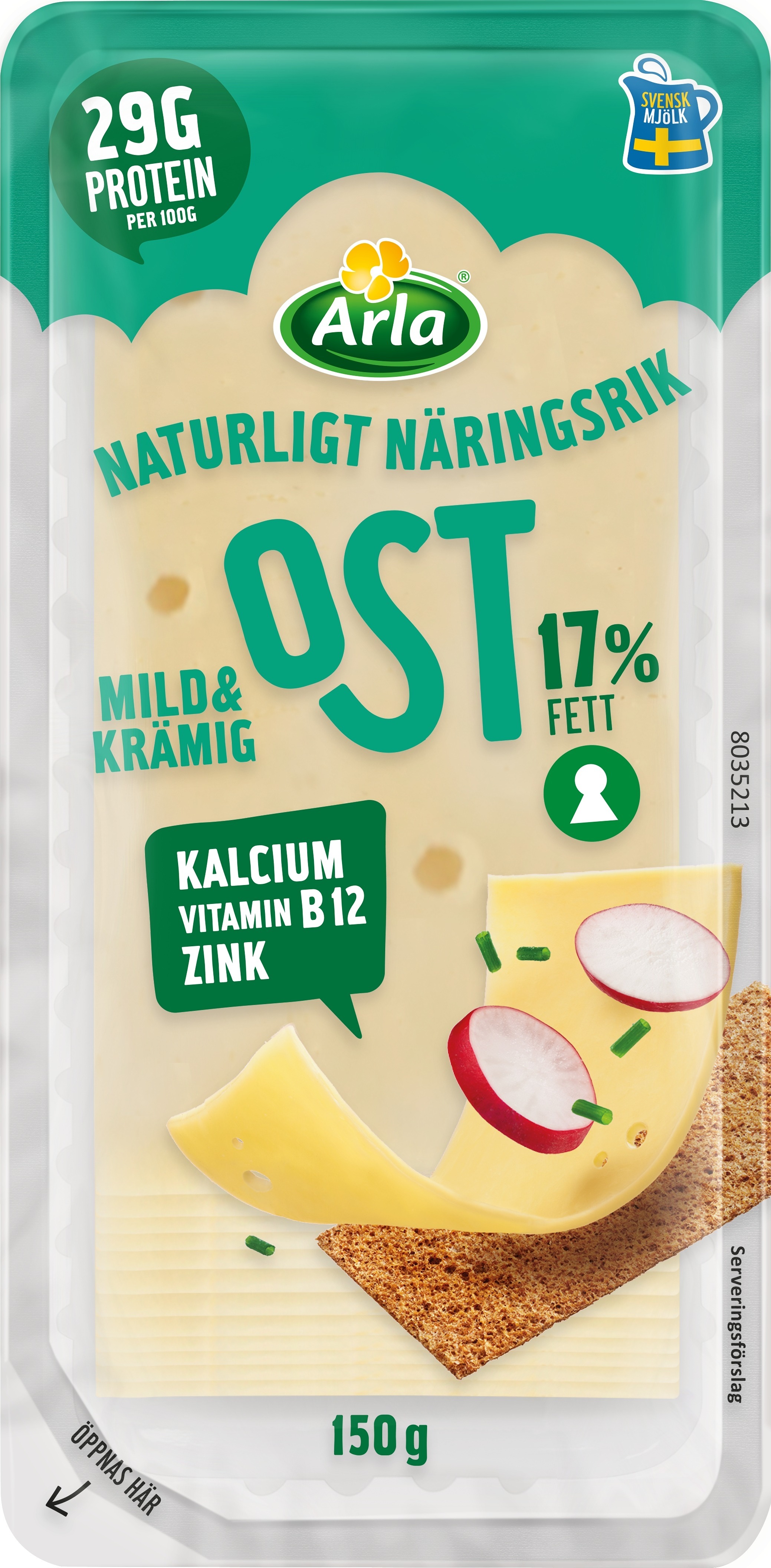 Mild & krämig ost skivad 17%
