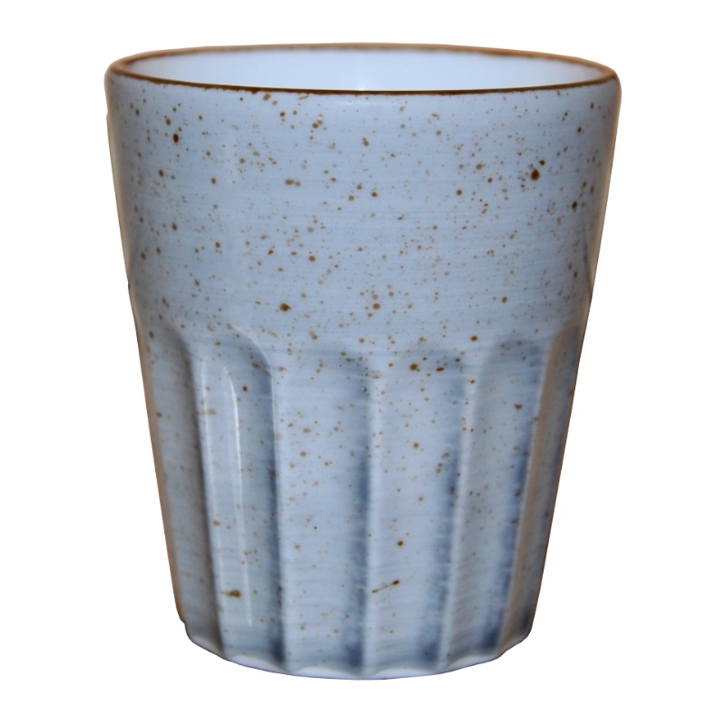 Hel Mugg Räfflad Utan Öra Grå 25cl