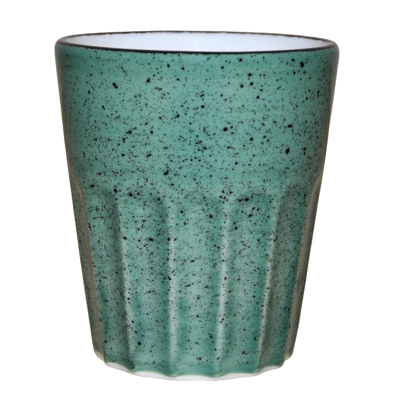 Hel Mugg Räfflad Utan Öra Grön 25cl