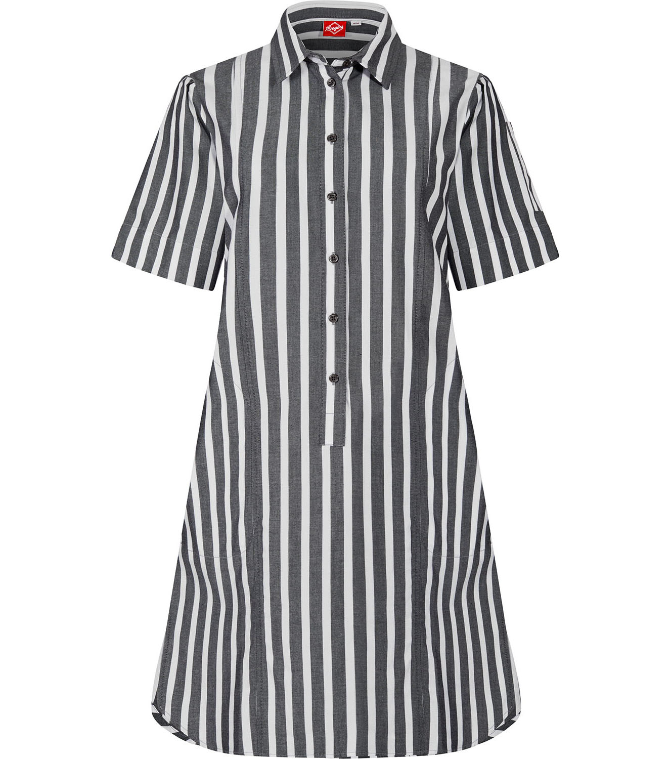 Klänning Kort Ärm Vit Svart S