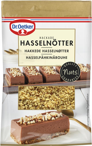 Hasselnötter Hackad