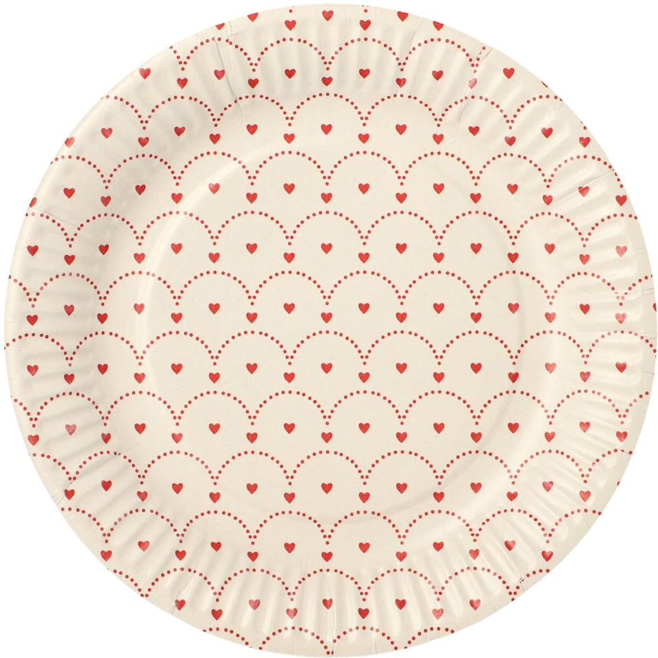 Assiette papper 19cm Hjärtan