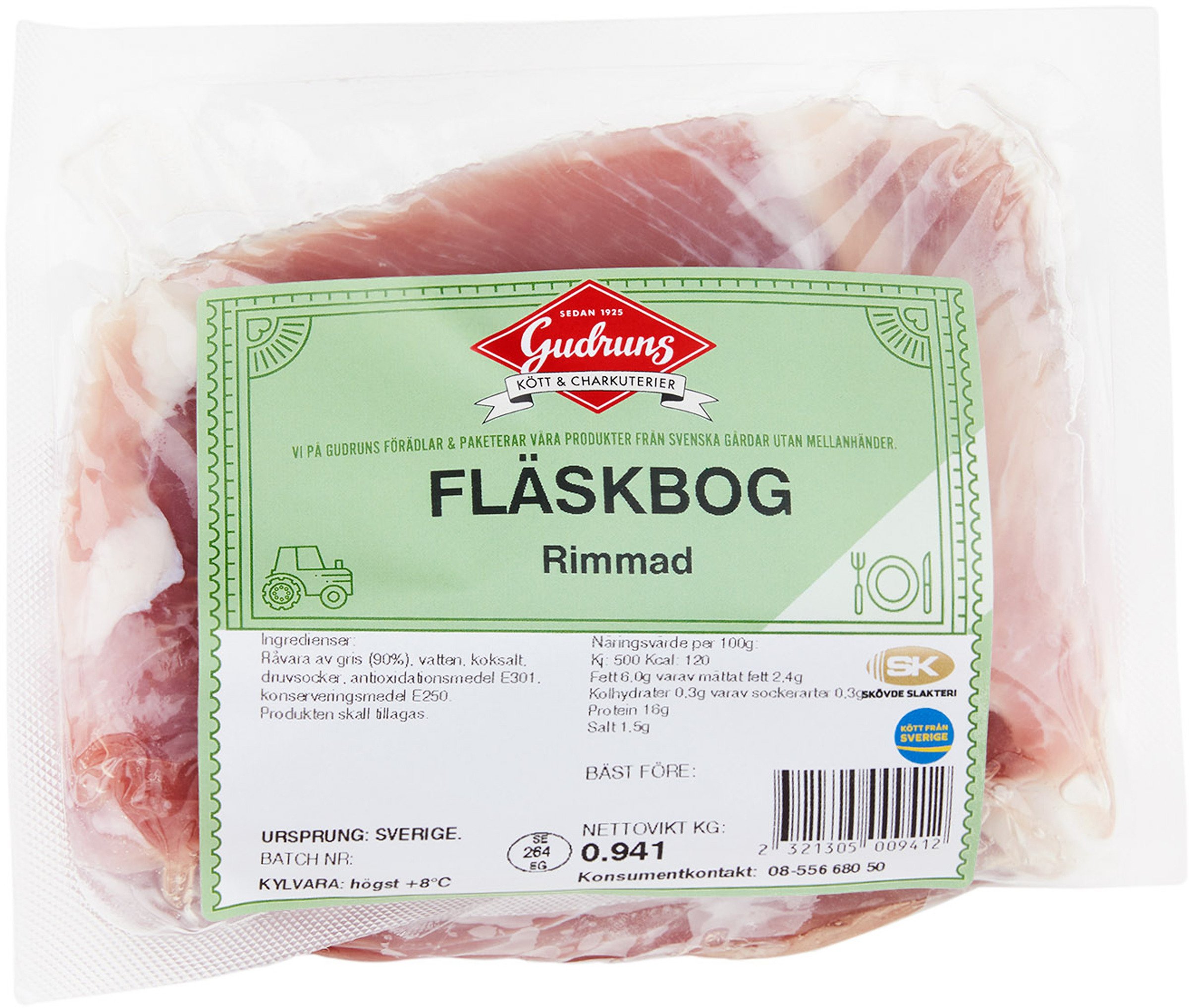 Fläskbog Rimmad utan Svål Sverige