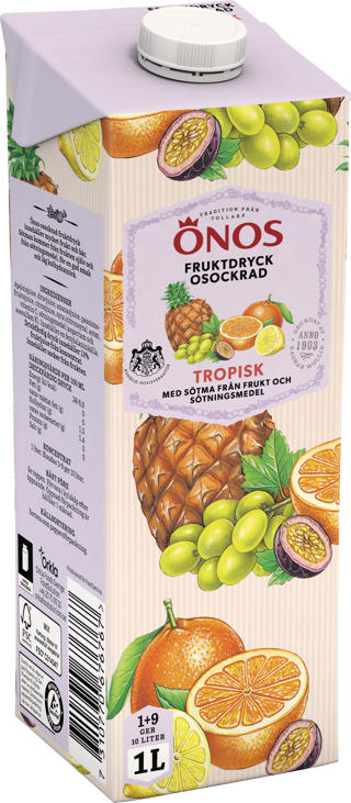 Fruktdryck Tropisk Osockrad 1+9