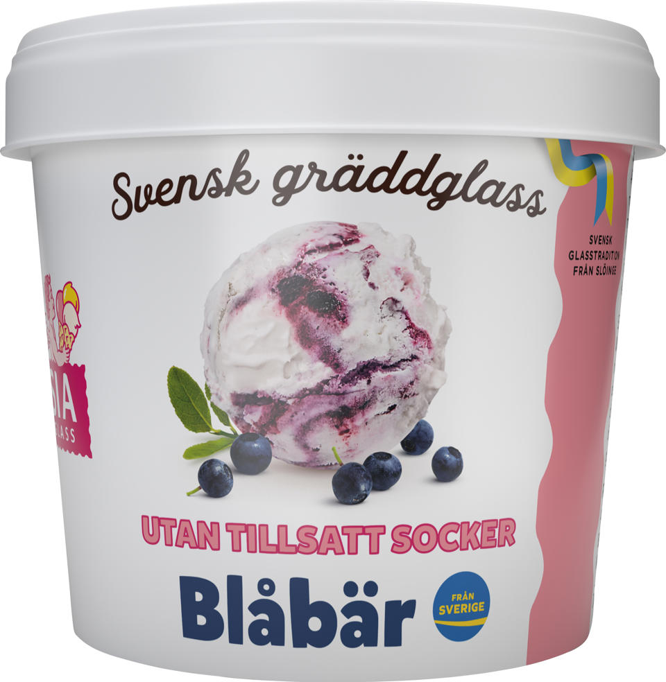 Glassbägare blåbär Utan tillsatt Socker