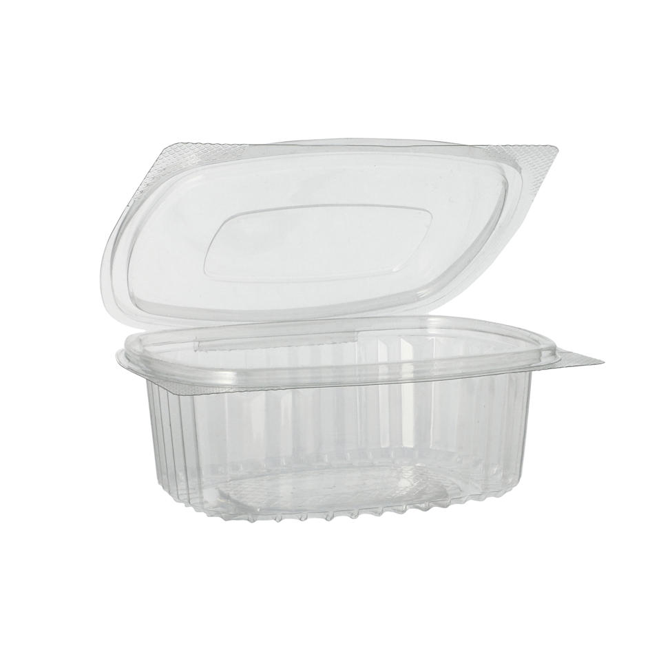 Deliform med lock R-PET 375ml 11,5x14,4x5cm oval