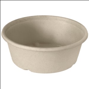 Skål Bagasse 1-fack 600ml Brun Classic Round