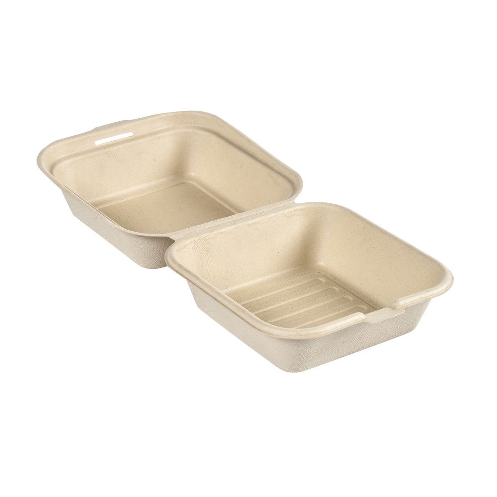Box Meal Rektangulär Bagasse  Brun 475ml