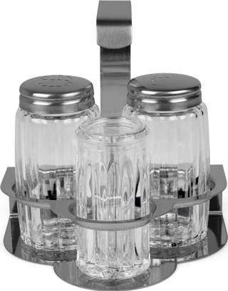 Salt & Pepparset i Ställ Rostfri/Glas