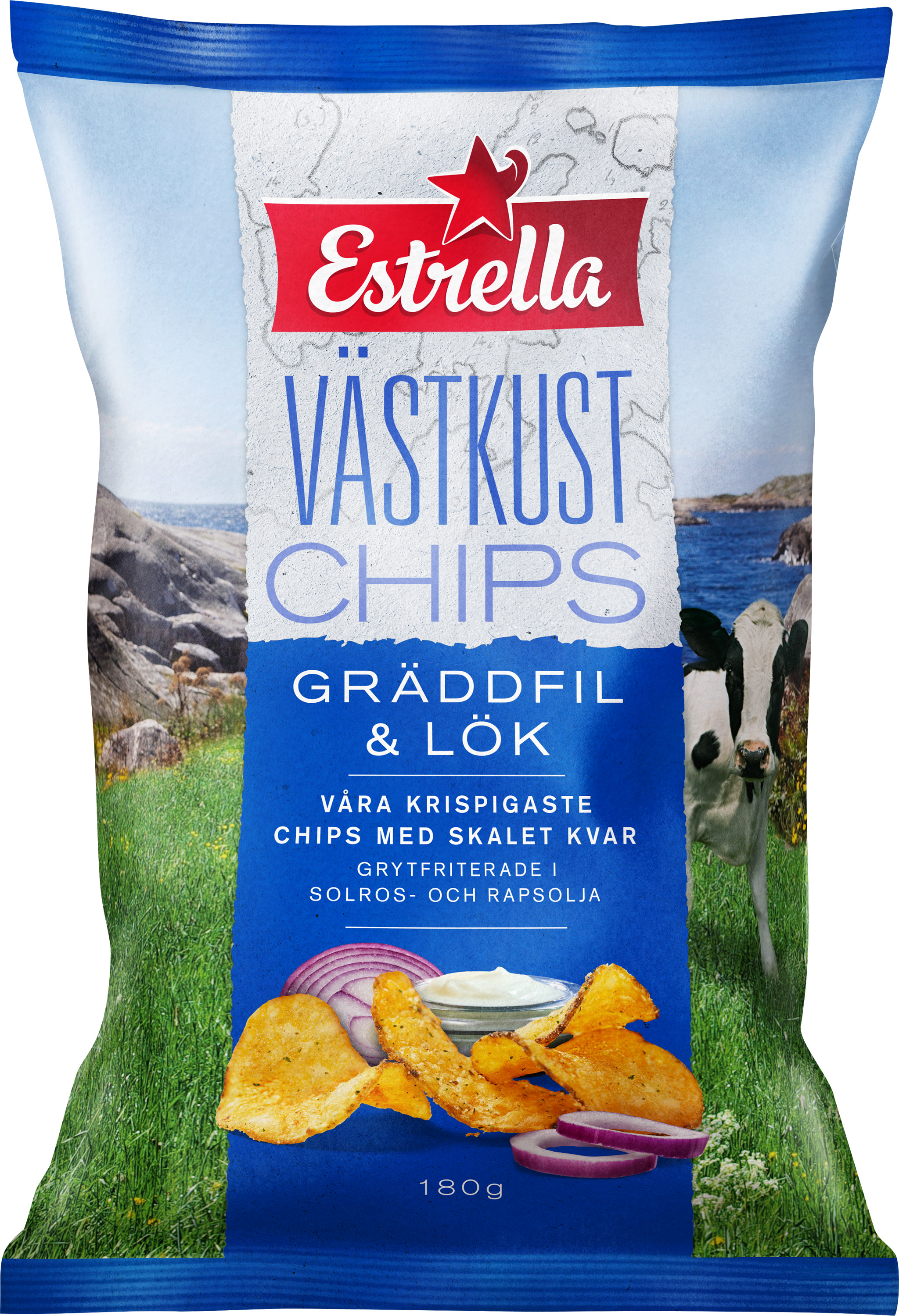 Västkustchips Gräddfil & Lök