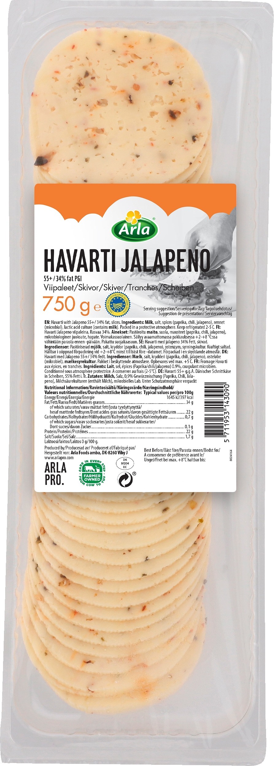 Hamburgerost Skivad Havarti Jalapeno