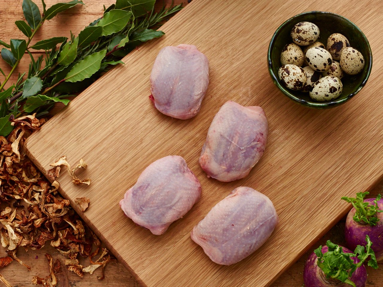 Vaktel Urbenad Tunnel med Vingar och Ben ca 140g